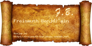 Freismuth Benjámin névjegykártya